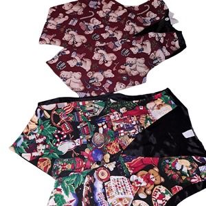 NWT- TWO Adorable Holiday Vests for Men or Women Tie Backs XL